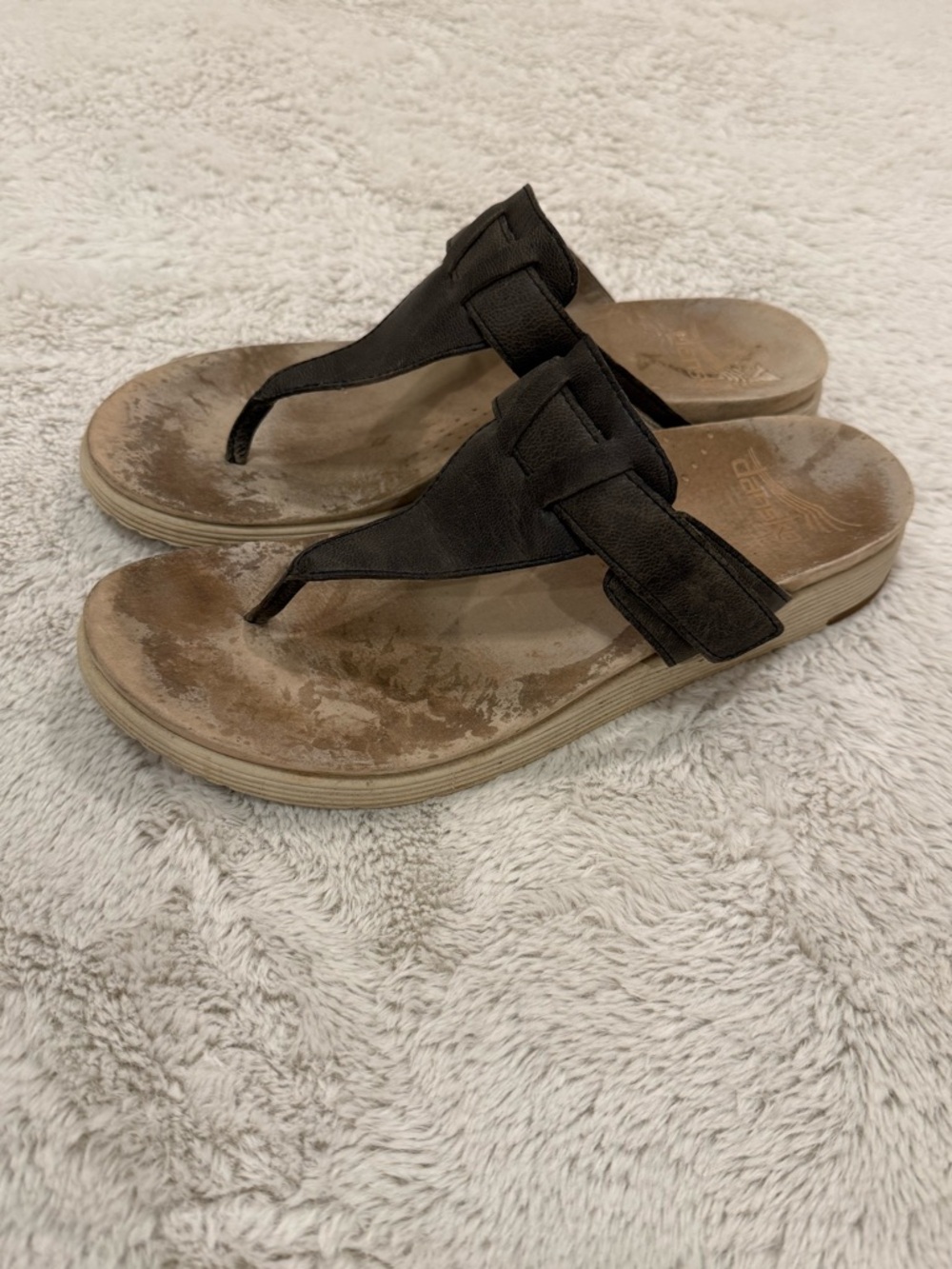 Dansko Cece Black Leather Comfort Thong Sandals Size 39 (US 8.5-9) - Picture 2 of 6